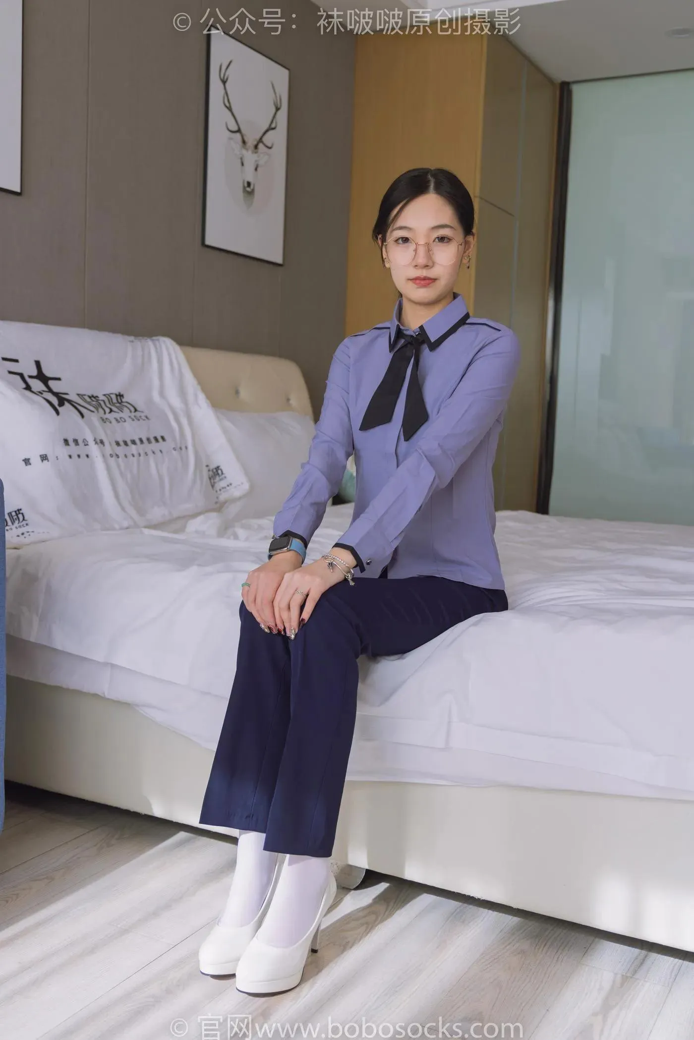 [BoBoSocks袜啵啵]NO.178 小甜豆-高跟鞋、厚白丝、ol风裤里丝 [140P]插图6
